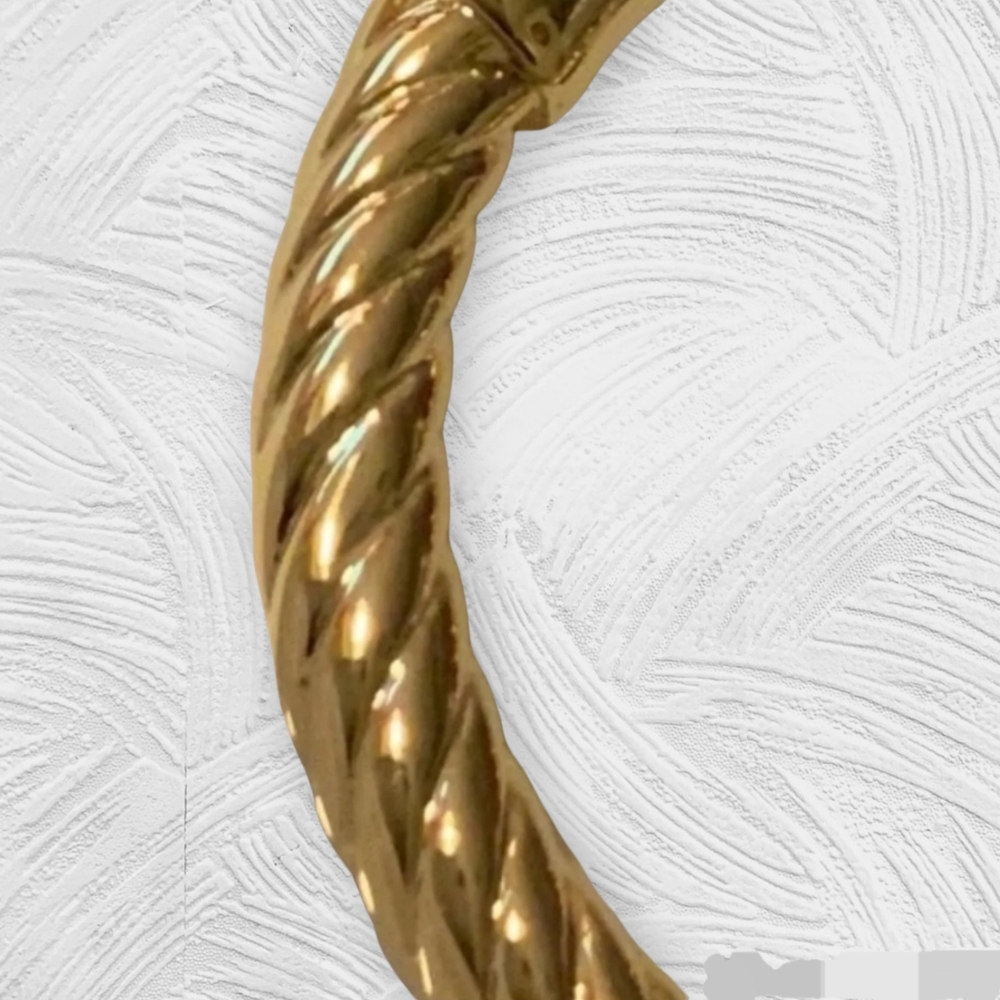 Tory Burch Gold Ribbed Hoop Earrings - Picture 4 of 8